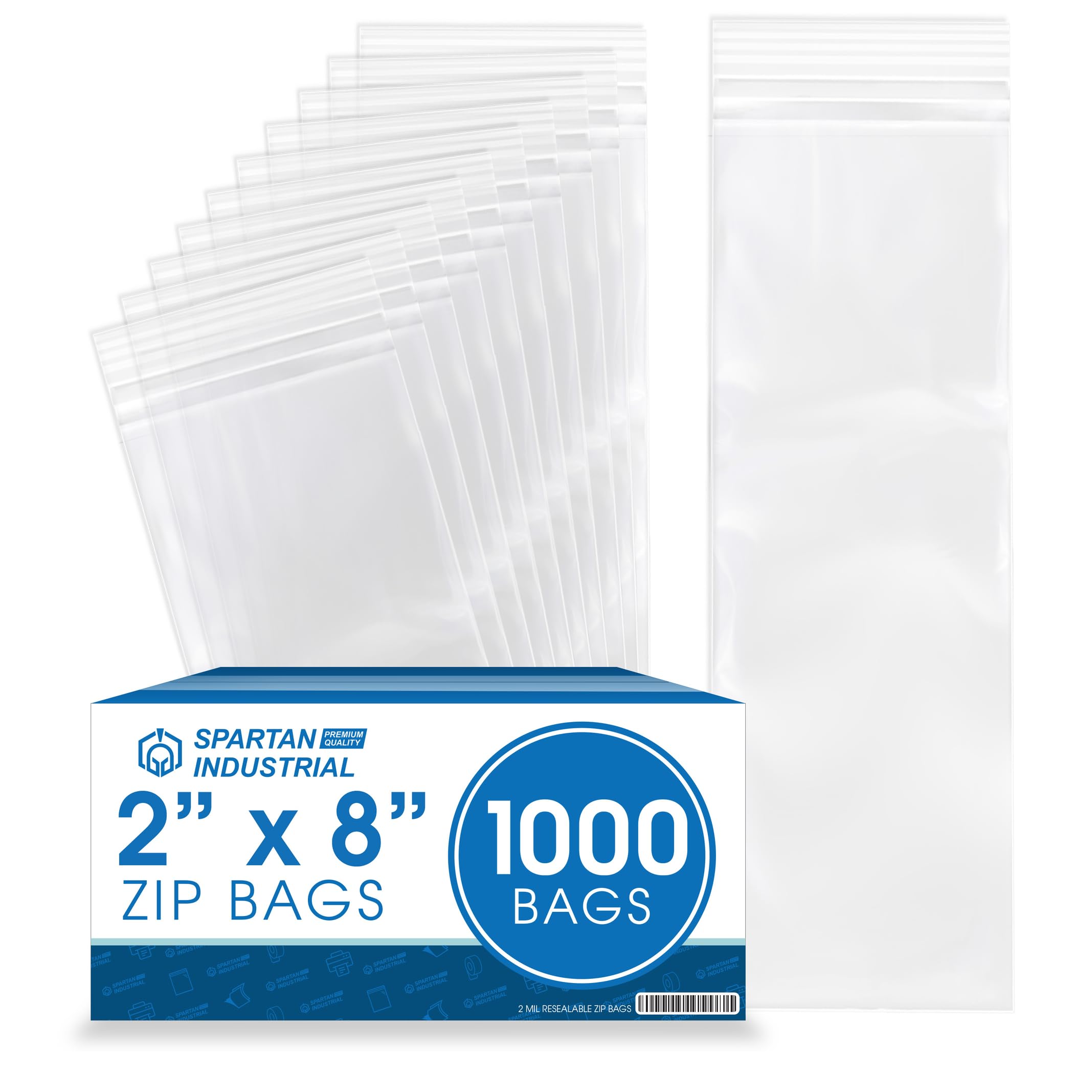 Amazon.com: Spartan Industrial - 2” X 8” (1000 Count) 2 Mil Clear